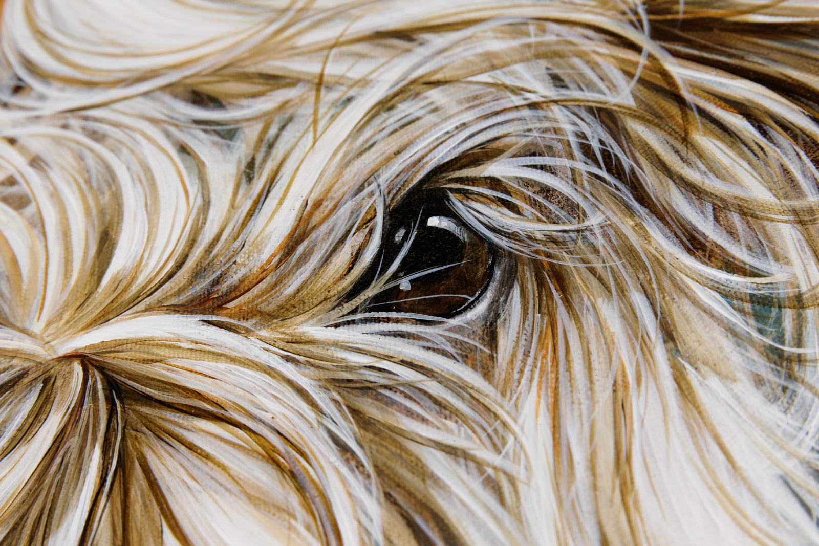 Marie-Andrée Leblond, "Cutie Pie," detail view, acrylic on canvas
