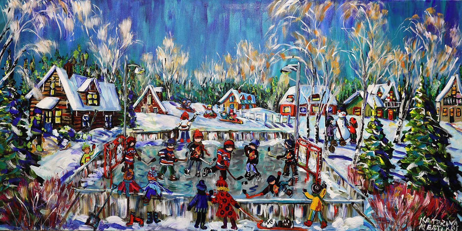 Children “Future Hockey Stars” by Katerina Mertikas – acrylic on canvas.