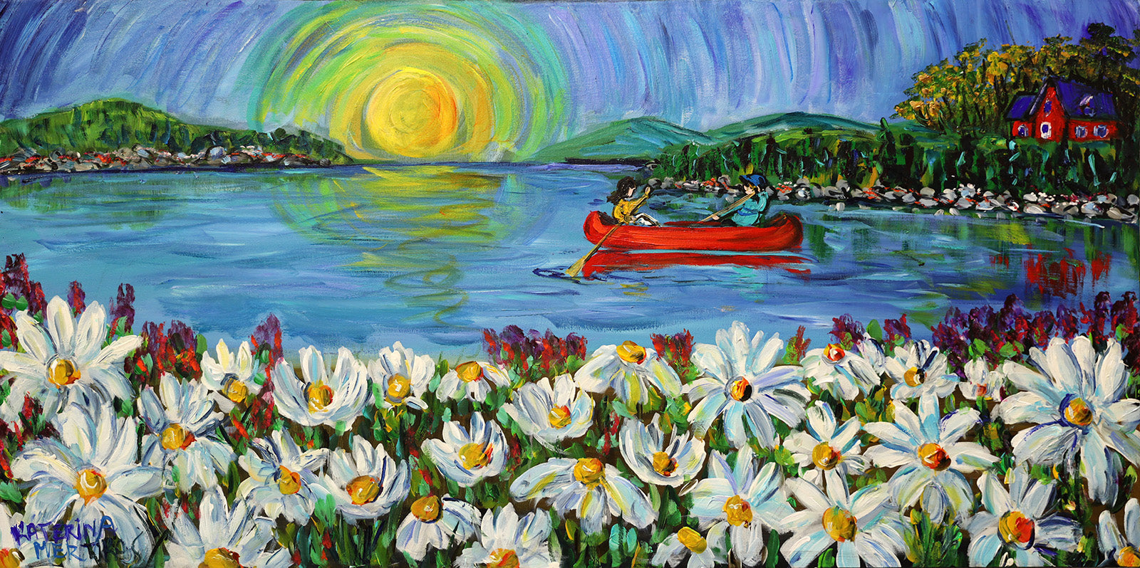 Canoe In The Sunset