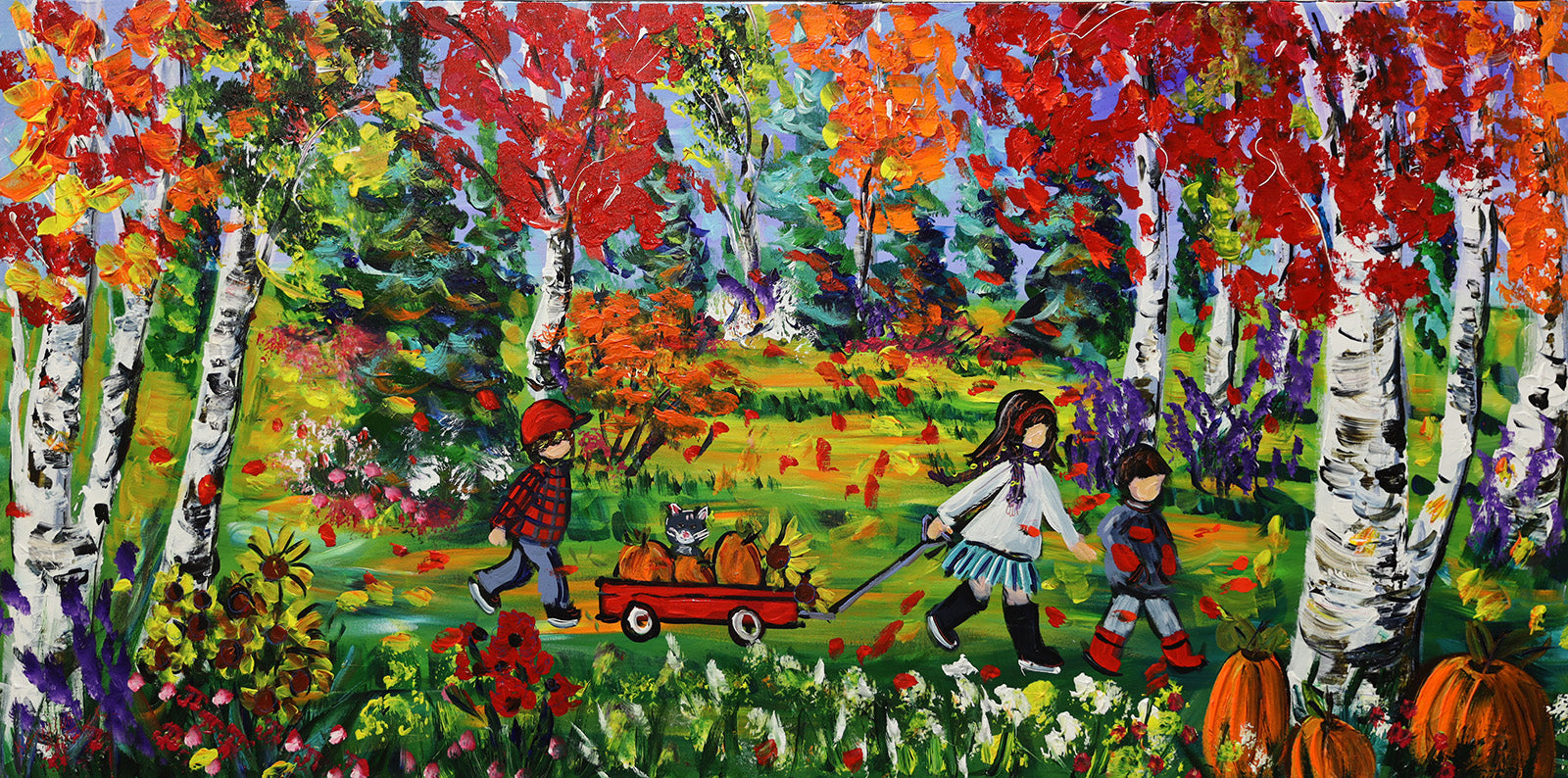 Children “Pumpkins For Our Home” by Katerina Mertikas – acrylic on canvas.