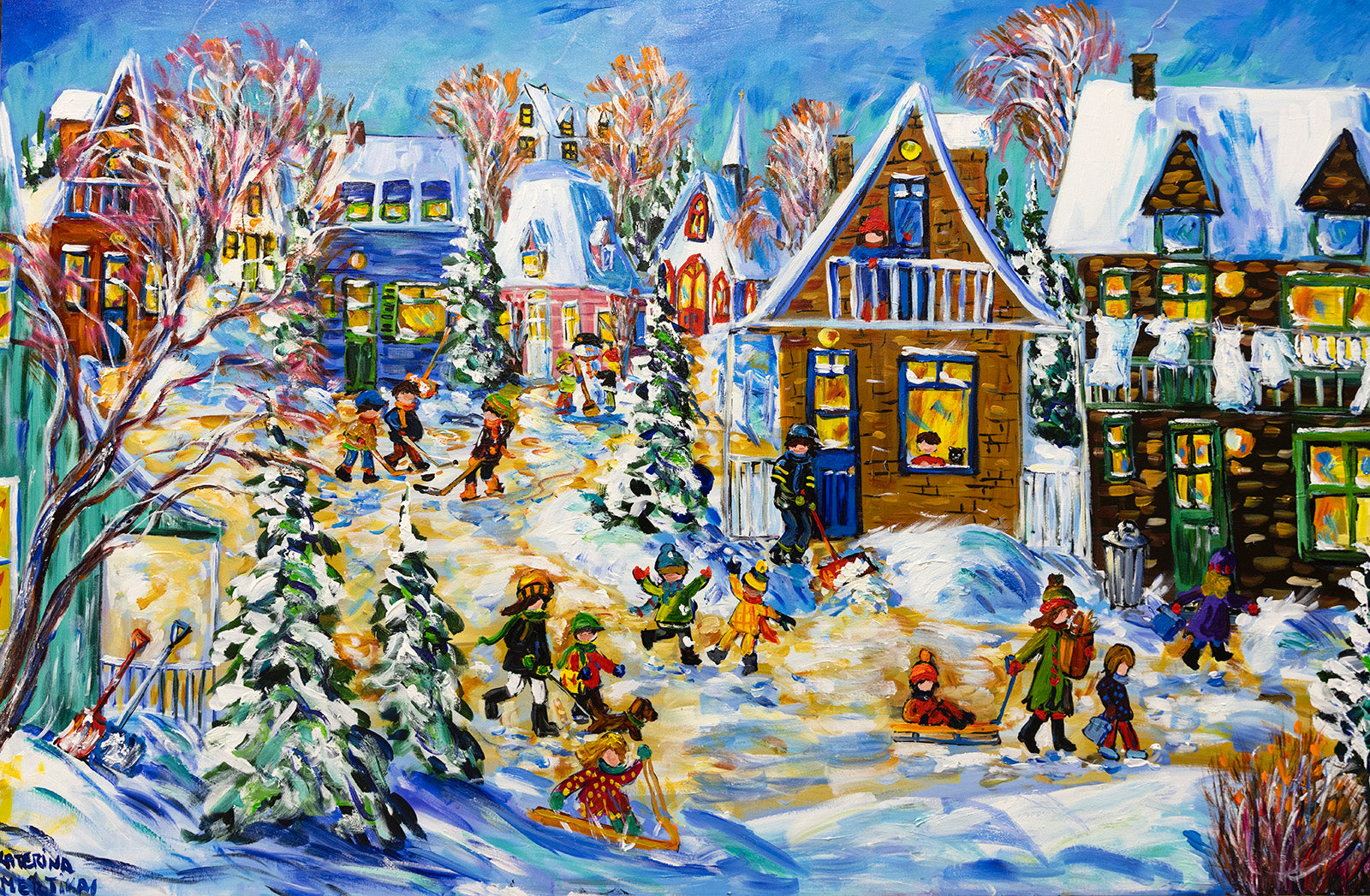Children “Beautiful Day” by Katerina Mertikas – acrylic on canvas.