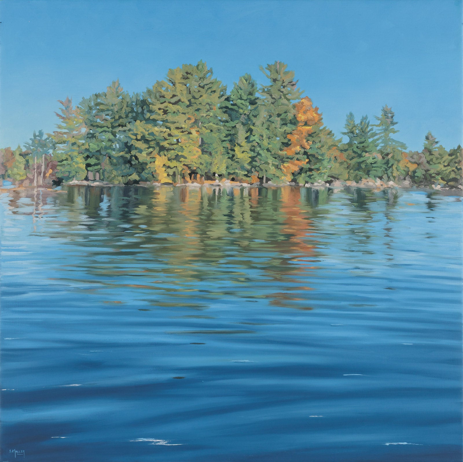 Landscape “Drift” by Sue Miller – mixed media on canvas.