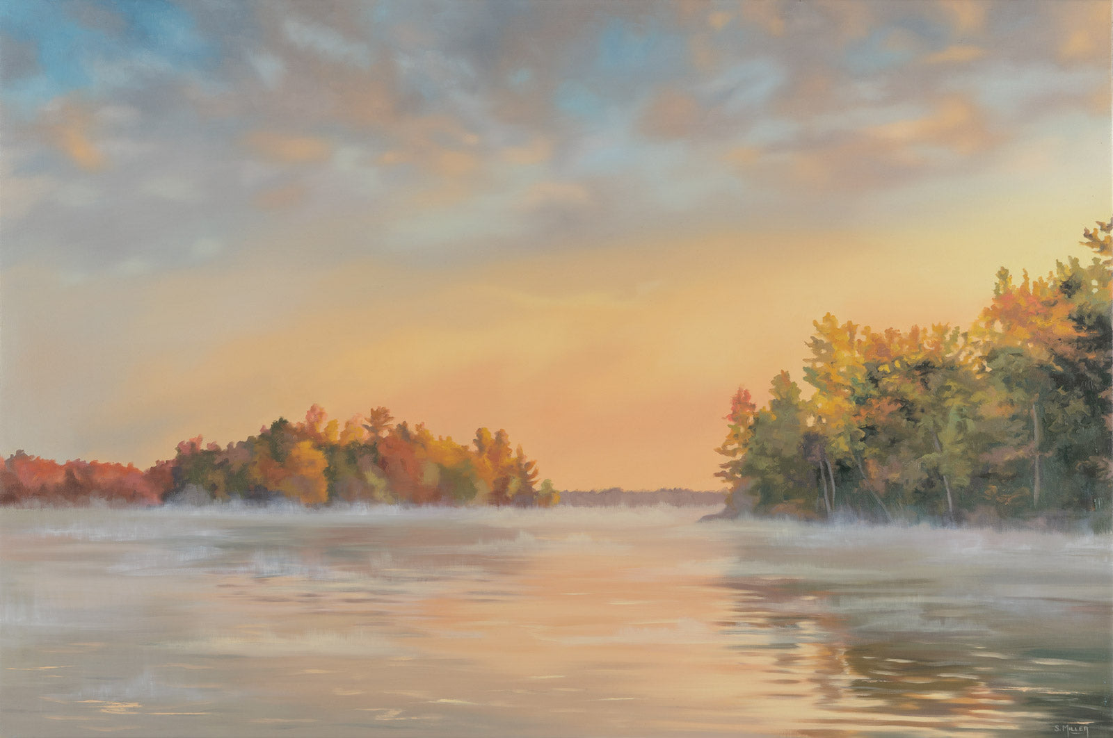 Landscape “Holding Still” by Sue Miller – mixed media on canvas.