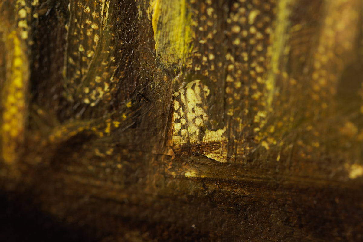 Martha Kokkinos, "September Gold," detail view, oil on canvas