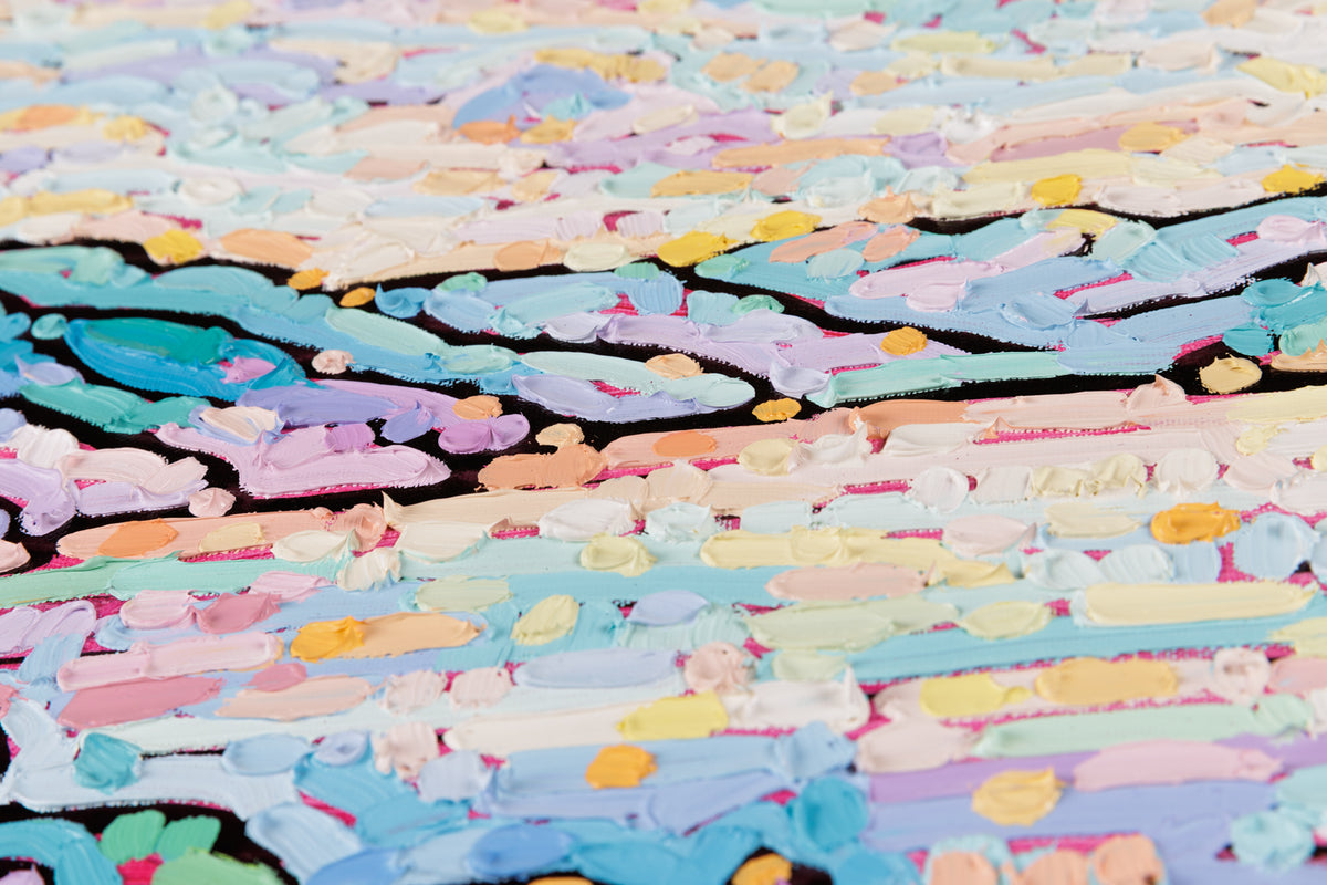 Noémie L. Côté, "The Valley in Splendour," detail view, oil on canvas