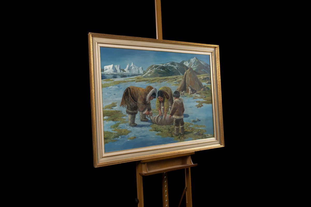 Nori Peter, "At The Campsite, Canadian Arctic," detail view, oil on panel