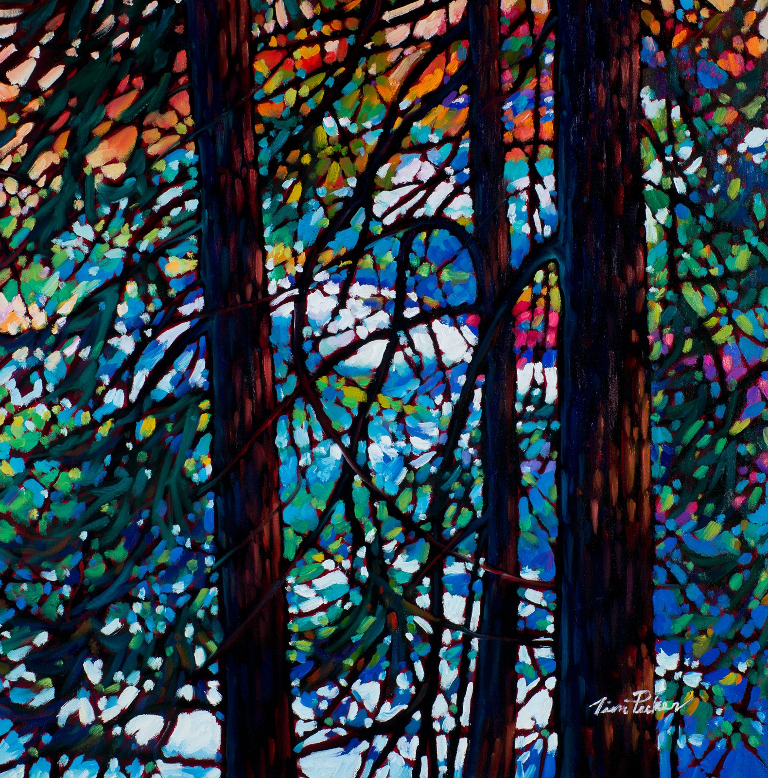 Landscape “Riverside Rhapsody” by Tim Packer – giclee on canvas.