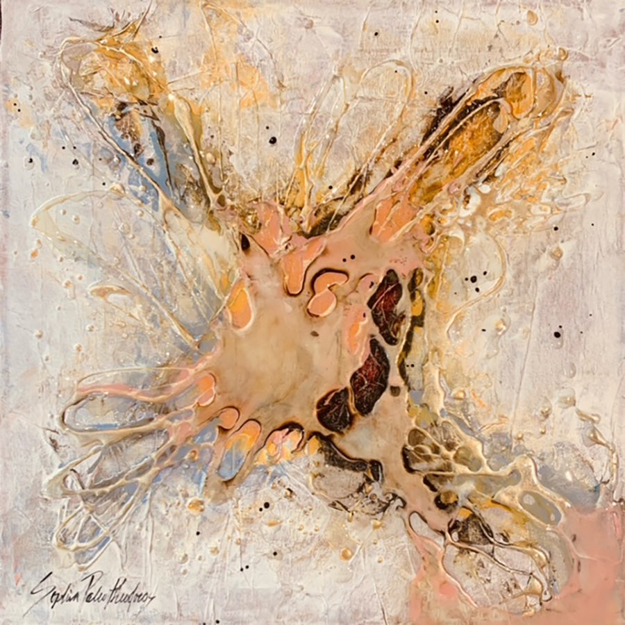 Abstracts “Holy Daydream VII” by Sophia Paleotheodoros – mixed media and resin on canvas.