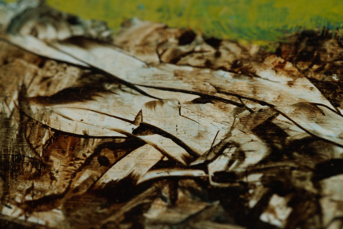 Peter Leckett, "Beach House," detail 1, acrylic on panel