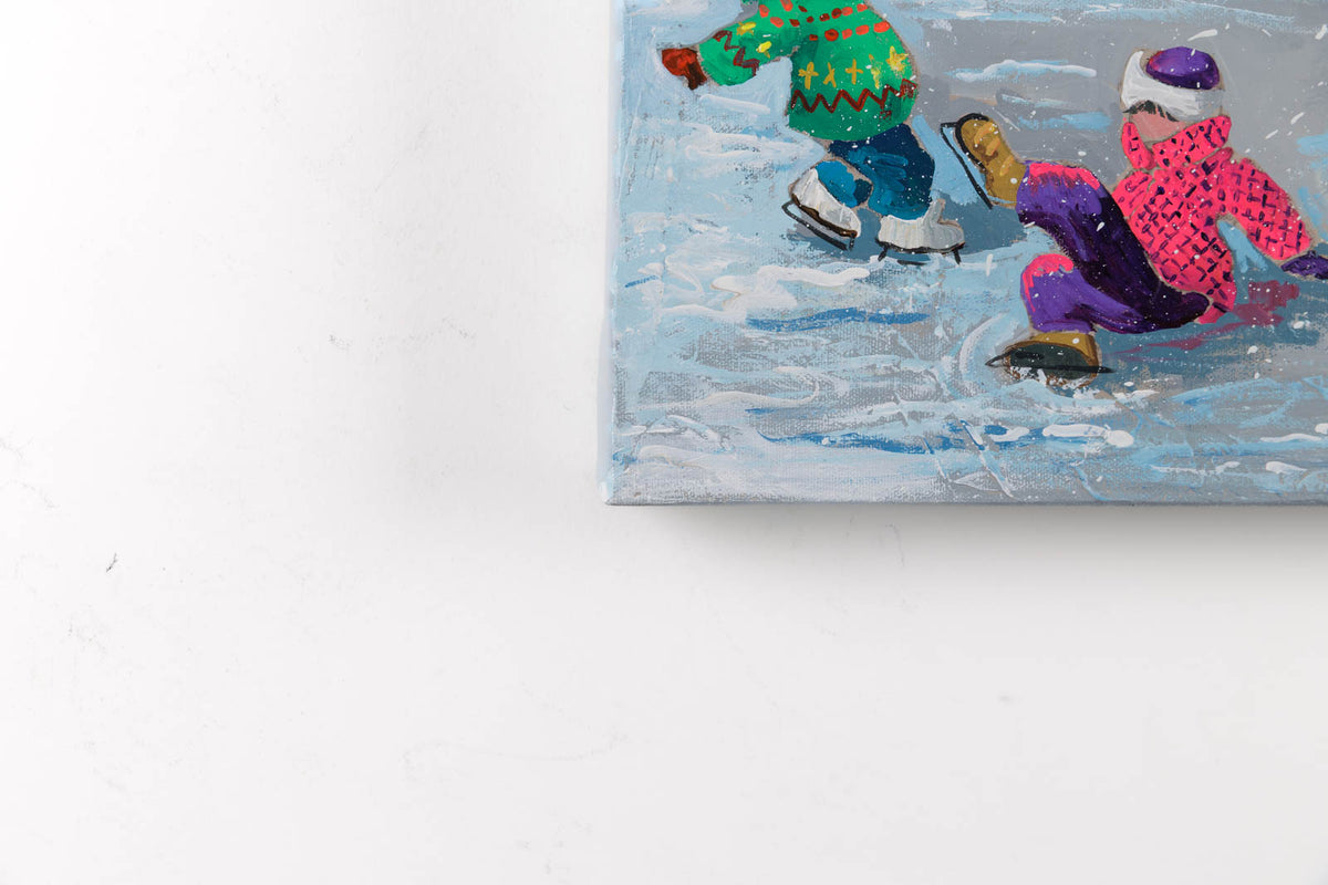 Pauline Paquin, "On Se Prepare Pour Les Olympiques," detail 4, mixed media on canvas