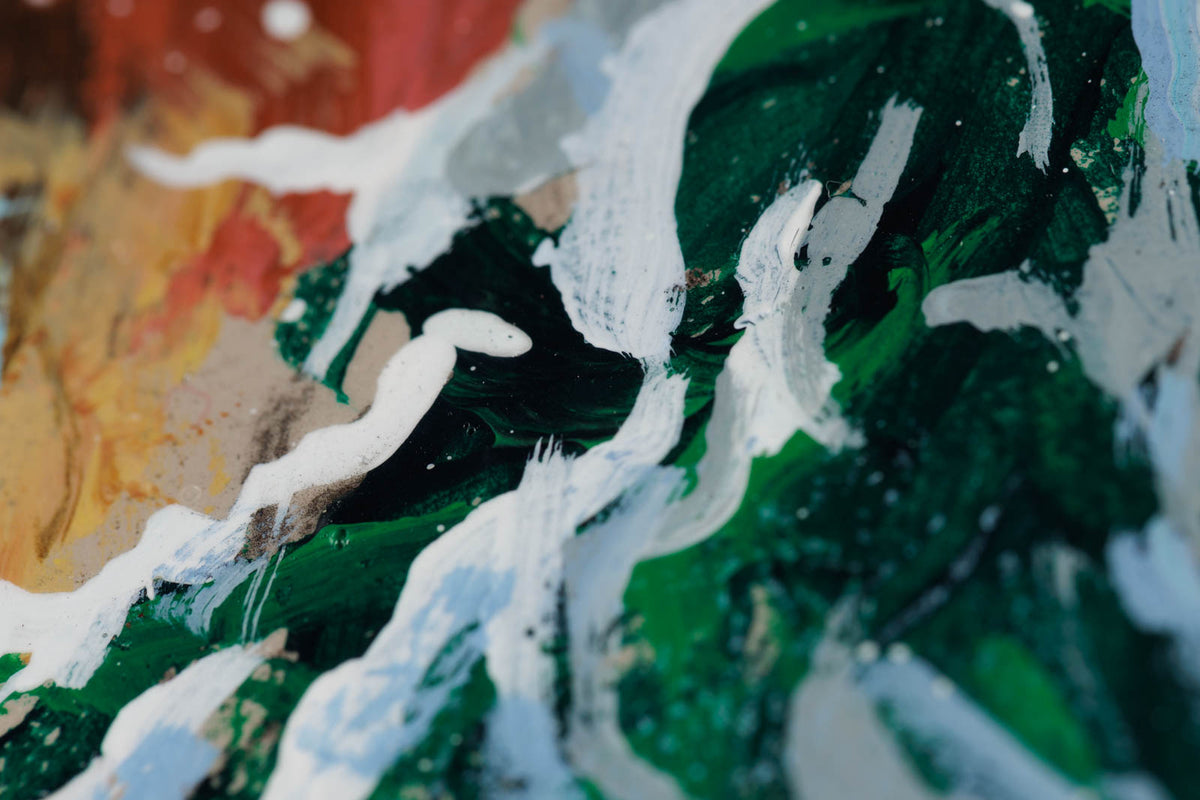 Pauline Paquin, "On Se Prepare Pour Les Olympiques," detail 5, mixed media on canvas