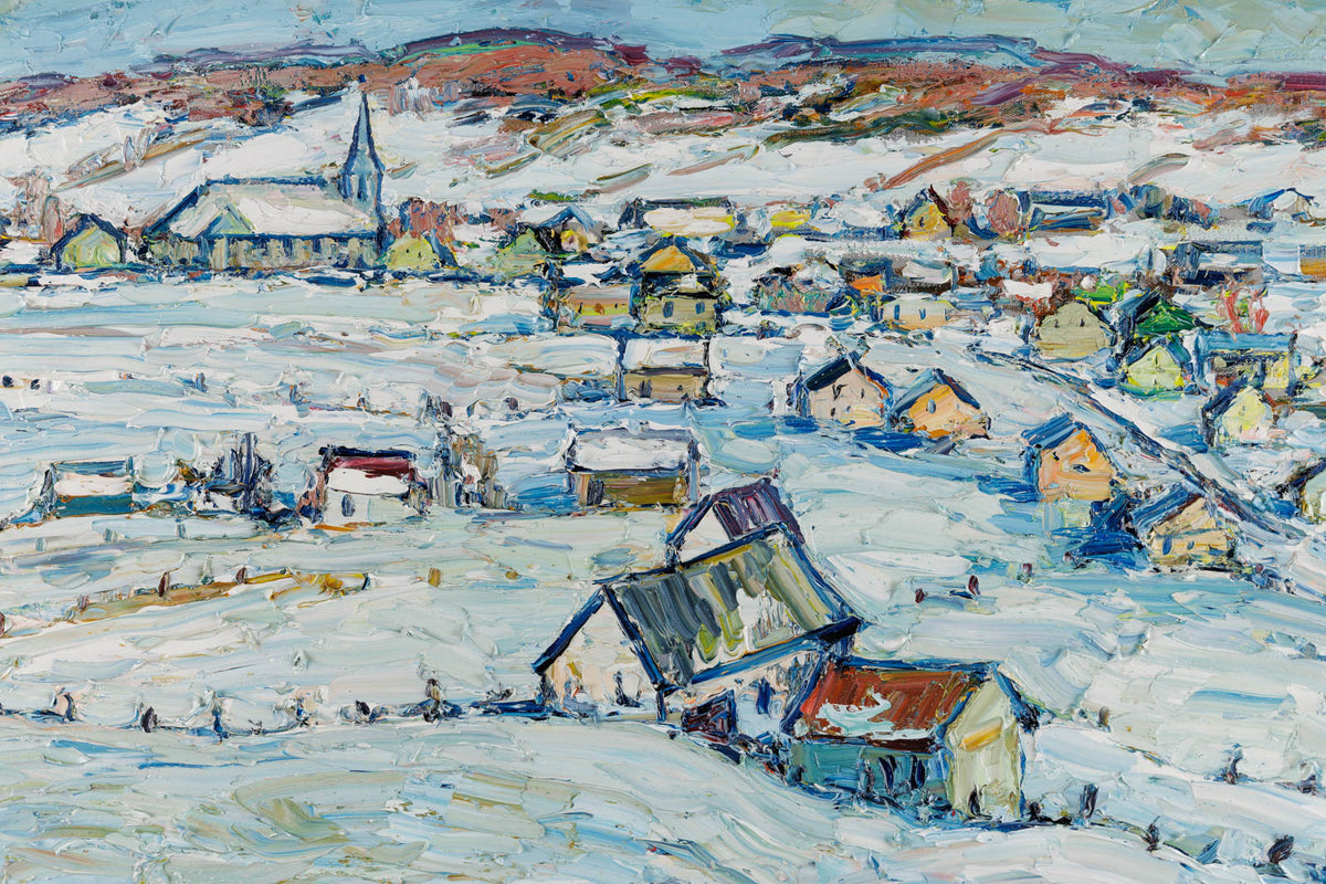 Raynald Leclerc, "Les Eboulement Charlevoix," detail 1, oil on canvas
