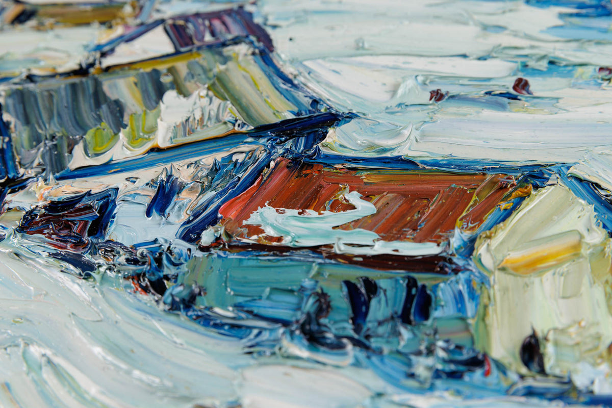 Raynald Leclerc, "Les Eboulement Charlevoix," detail 2, oil on canvas