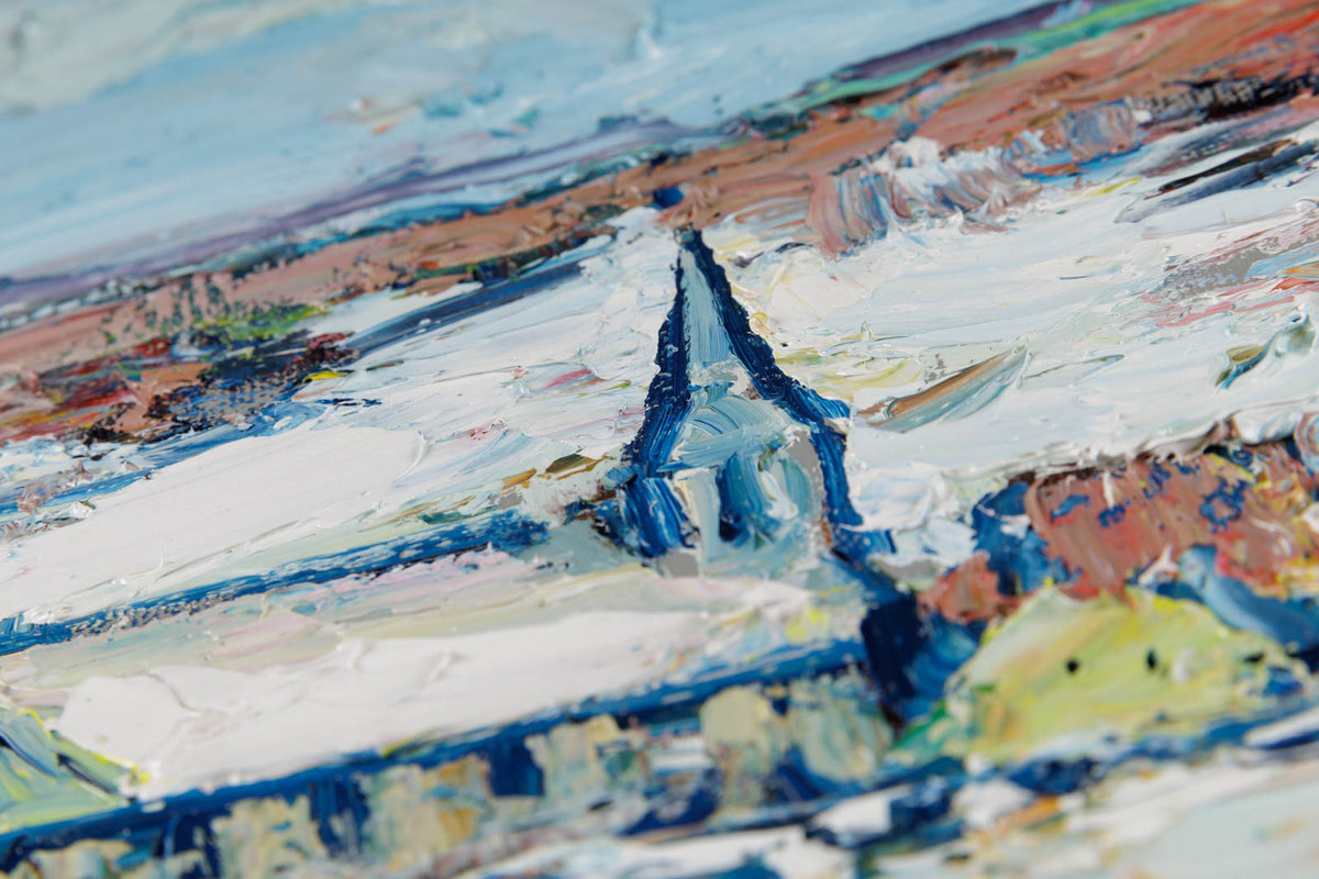 Raynald Leclerc, "Les Eboulement Charlevoix," detail 3, oil on canvas
