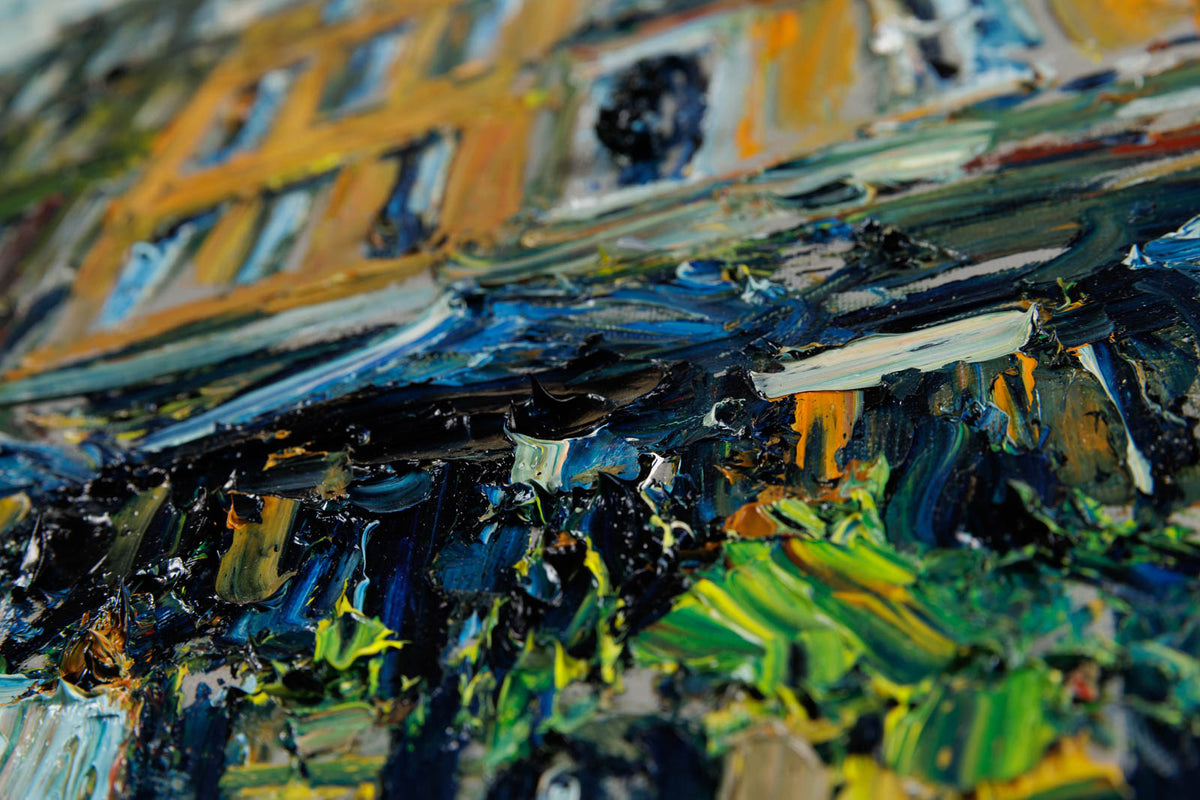 Raynald Leclerc, "Rue Sault-Au-Matelot, Vieux Quebec," detail 2, oil on canvas
