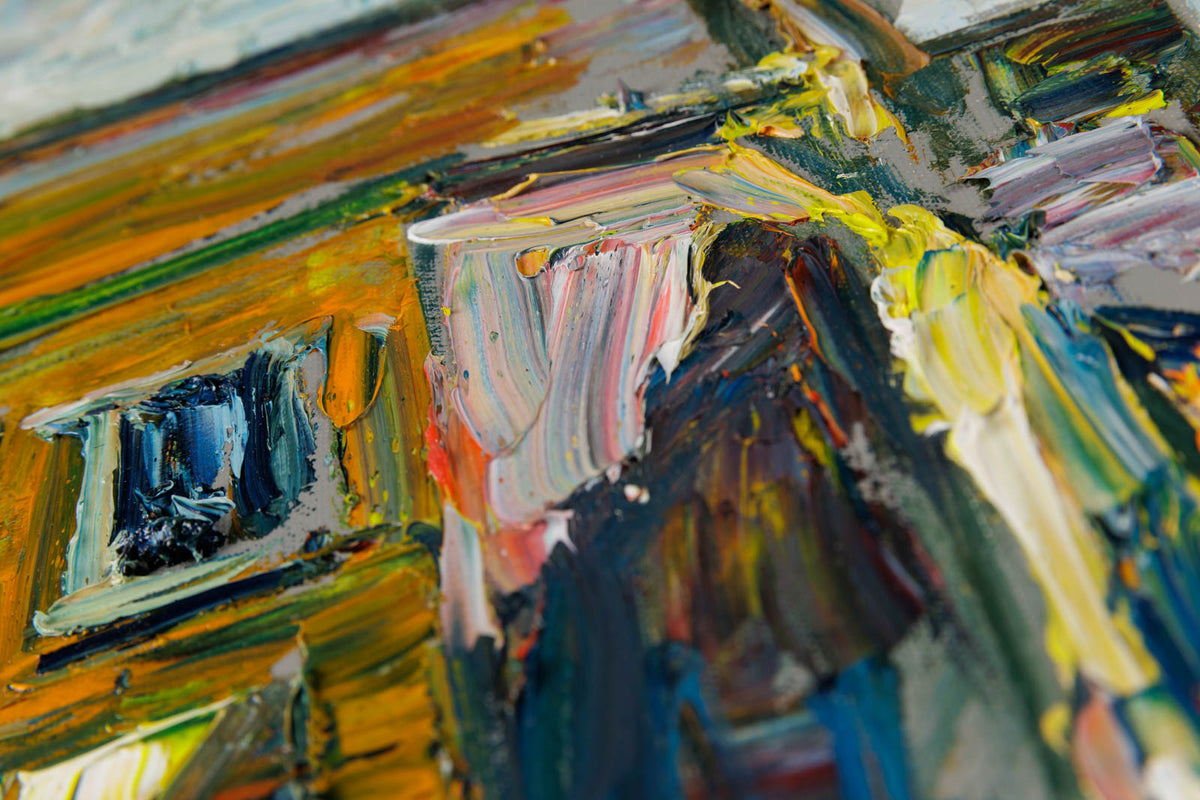 Raynald Leclerc, "Rue Sault-Au-Matelot, Vieux Quebec," detail 3, oil on canvas