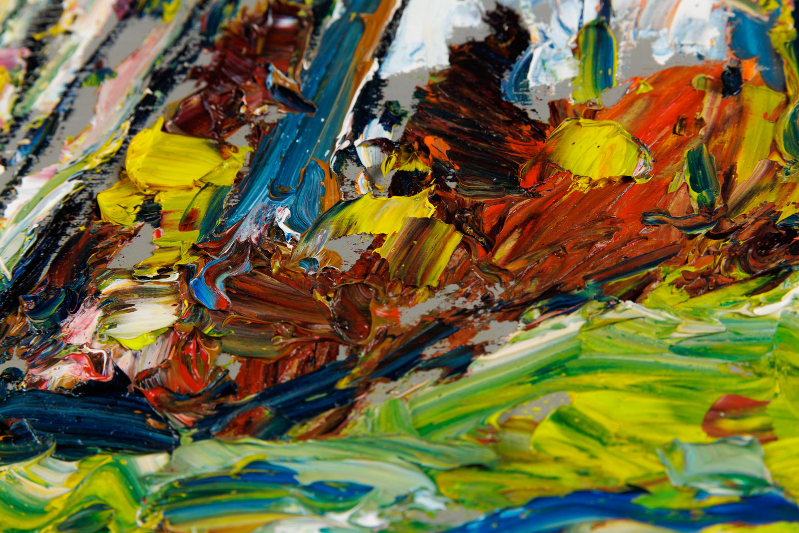 Raynald Leclerc, "Effet De Soleil, Les Eboulements Plateau," detail view, oil on panel