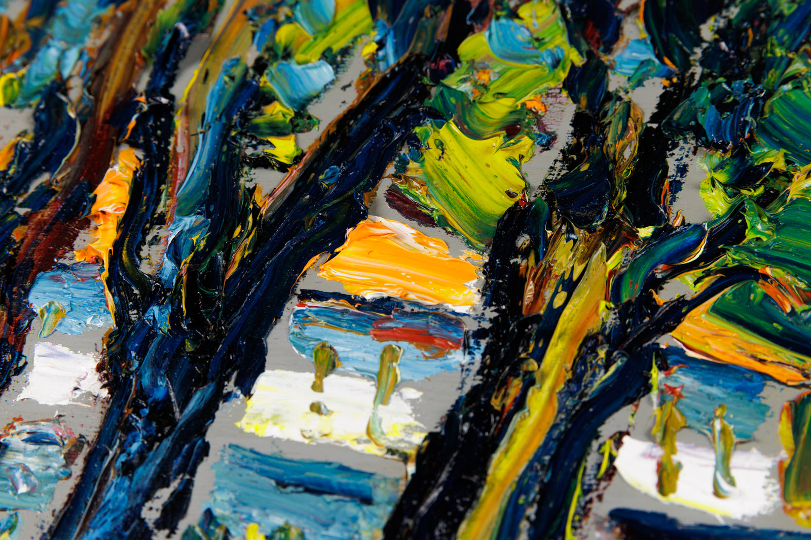 Raynald Leclerc, "Effet De Soleil, Les Eboulements Plateau," detail view, oil on panel