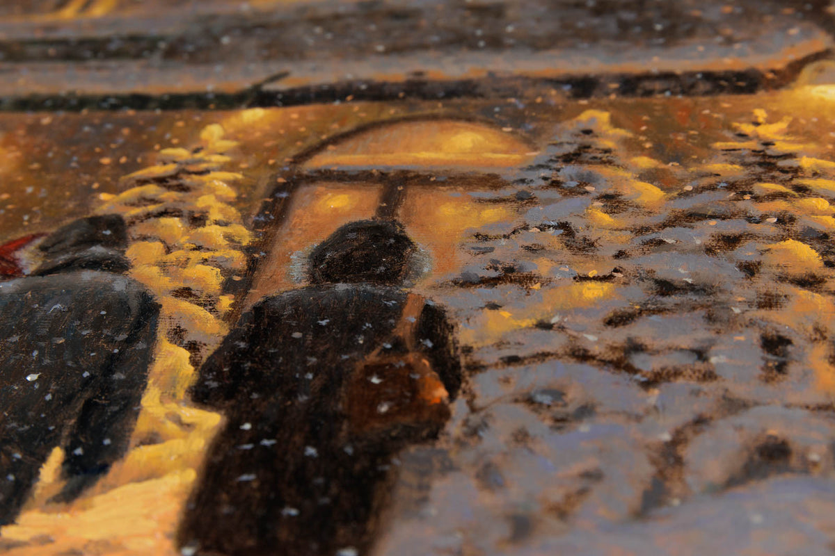 Richard Savoie, "Petite Italie, Montreal QC," detail 2, oil on canvas