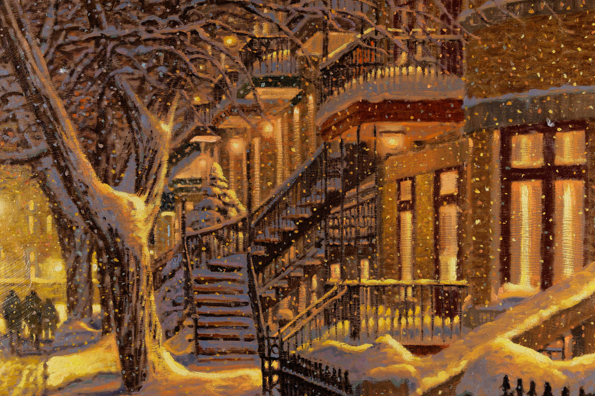 Richard Savoie, "Little Italy," detail 3, oil on canvas