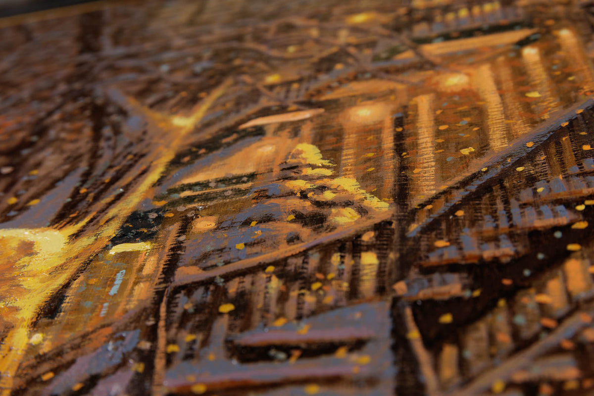 Richard Savoie, "Little Italy," detail 5, oil on canvas