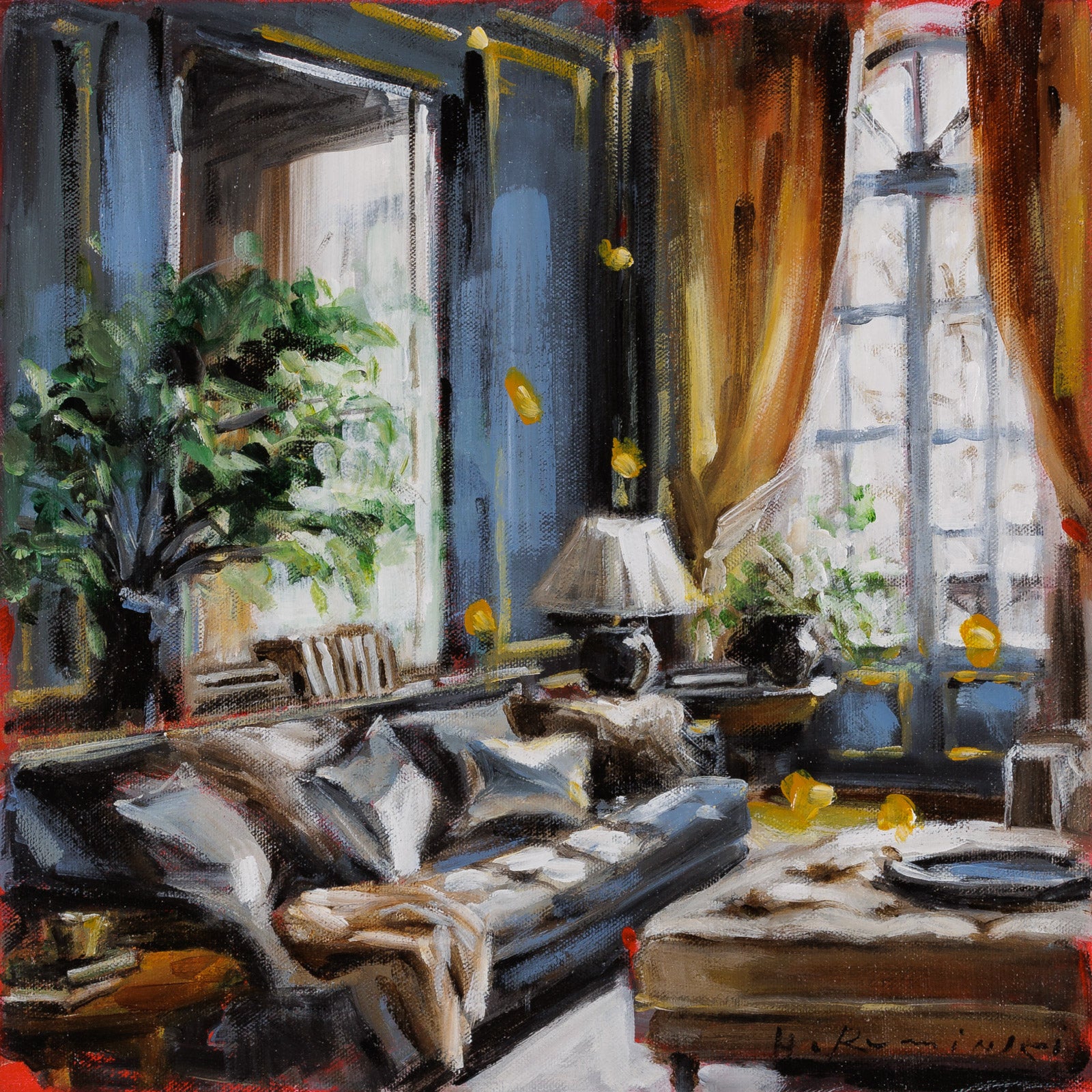 Interior In Steel Grey With Greenery