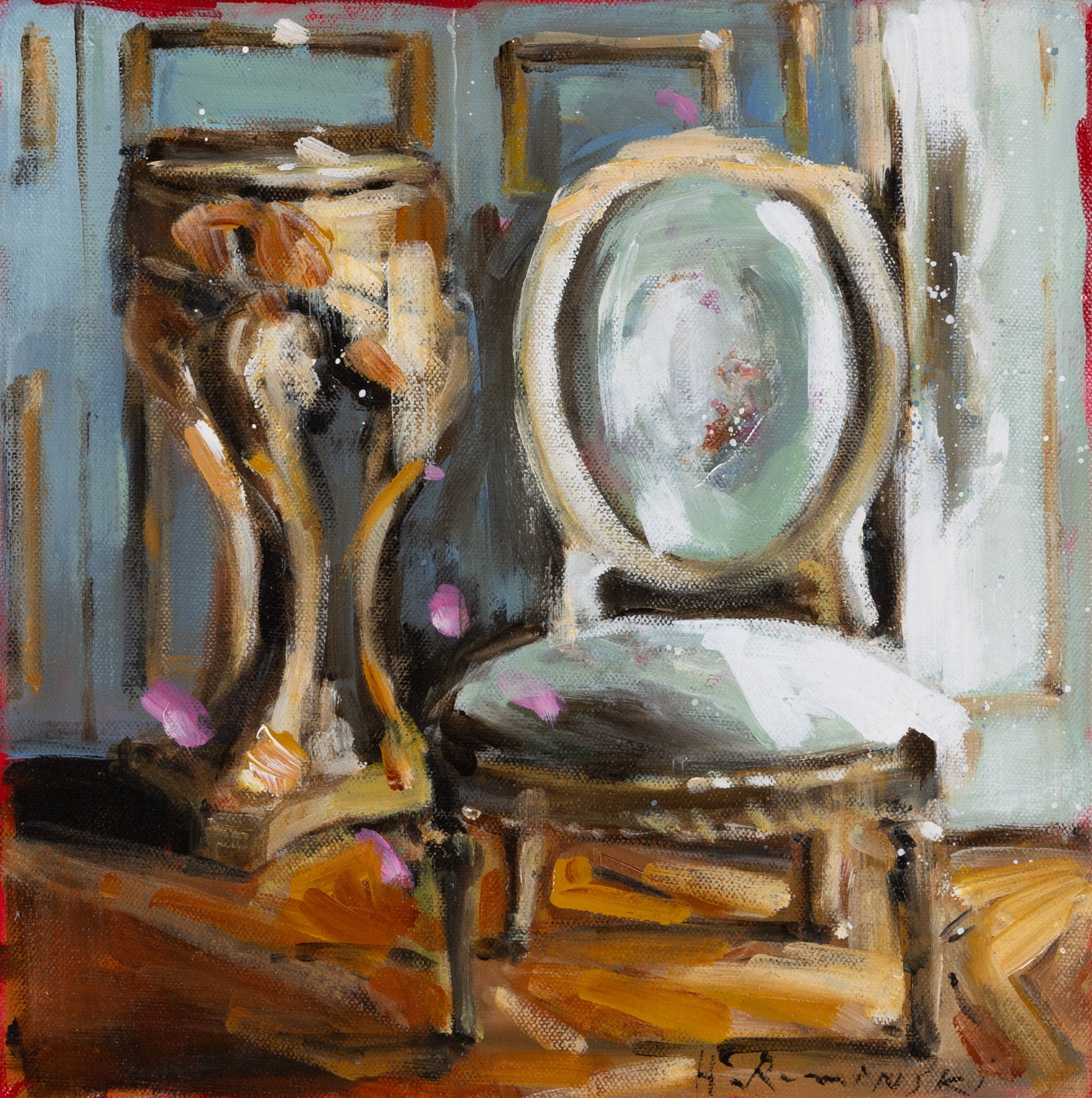 Chair & Gilded Stand