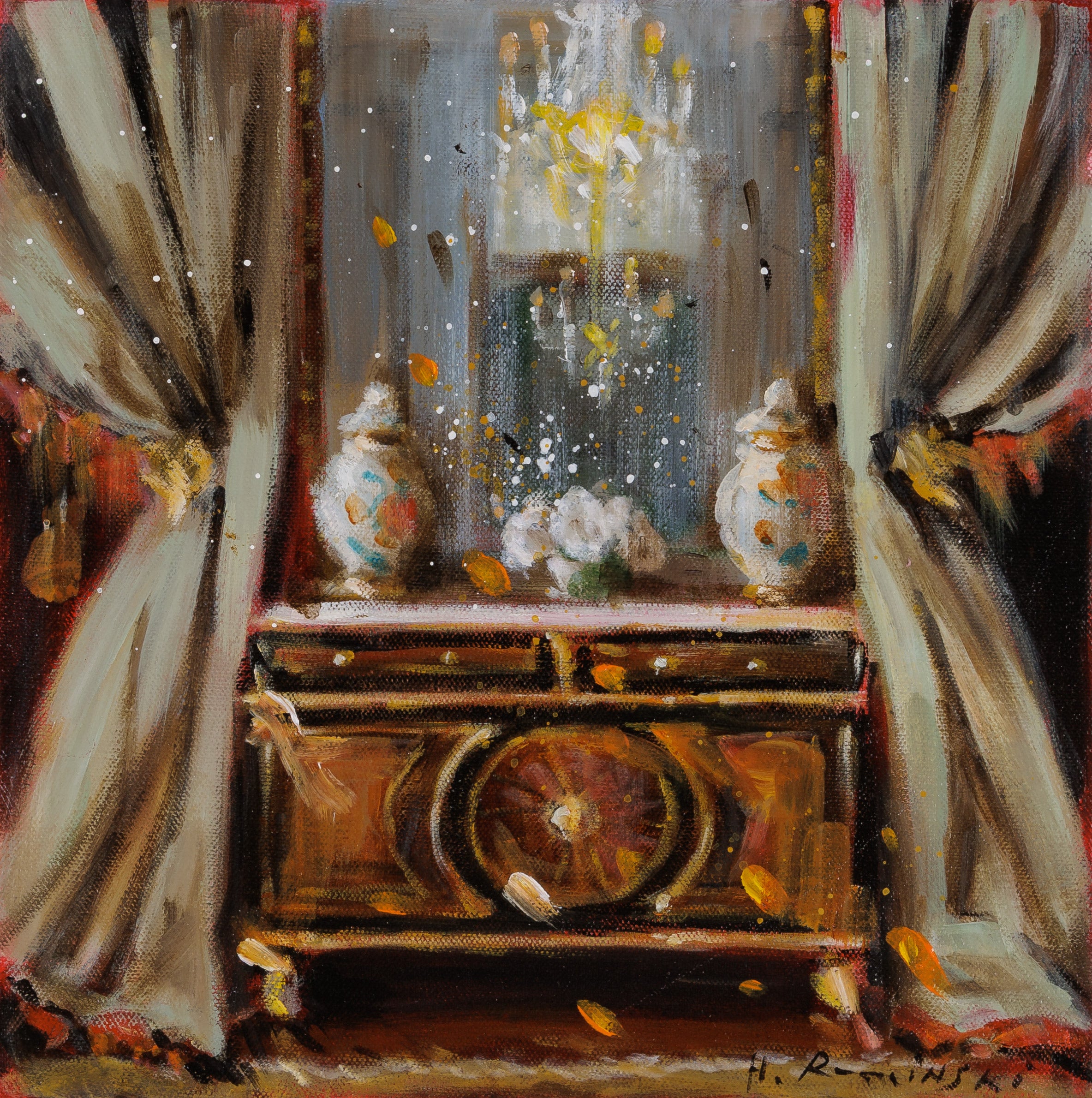 Antique Chest & Two Jars