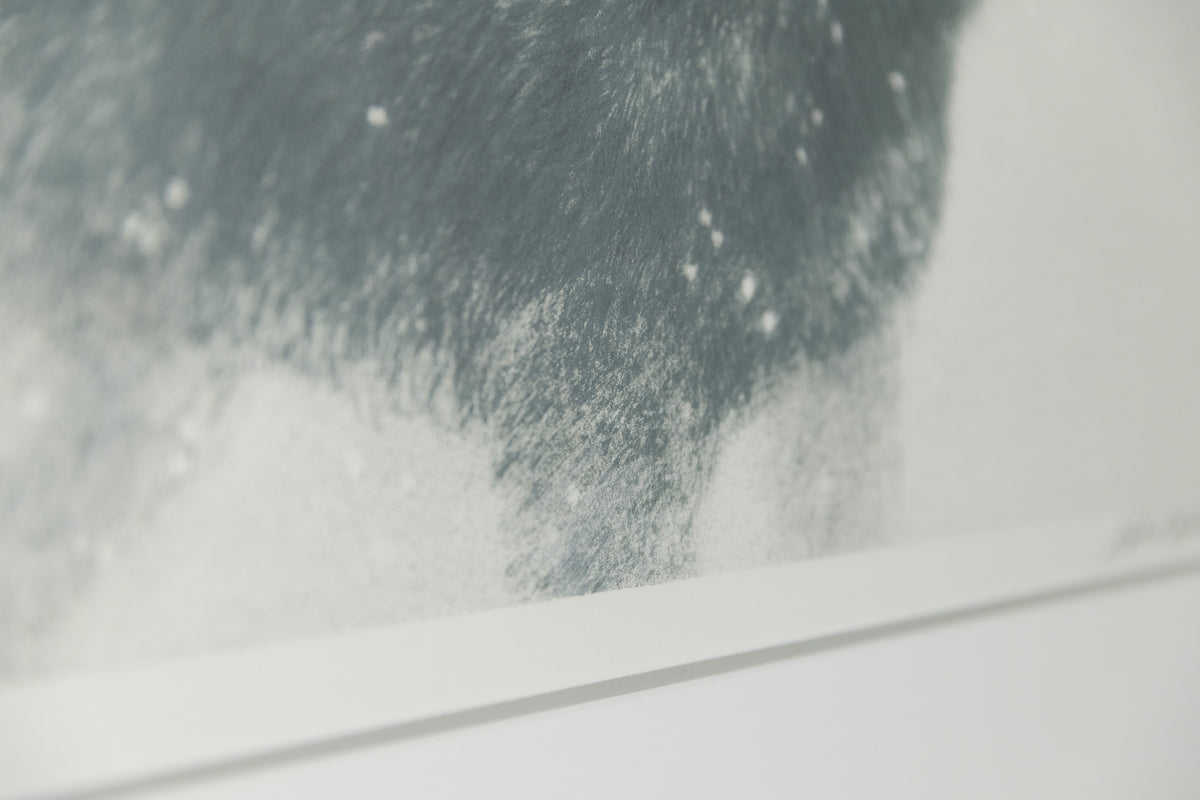 Robert Bateman, "Wolf Pair In Winter CE 125/200," detail view, offset lithograph