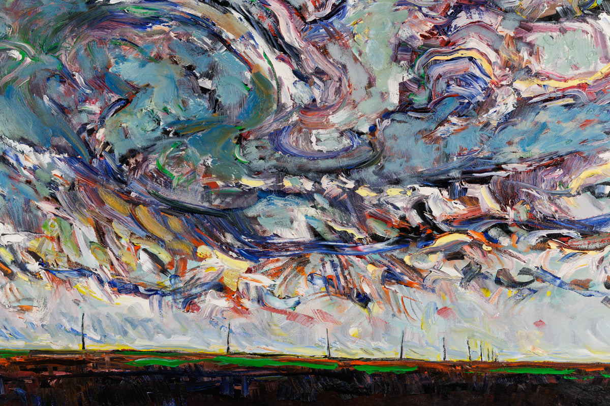 Steve R. Coffey, "Rolling," detail 1, oil on canvas