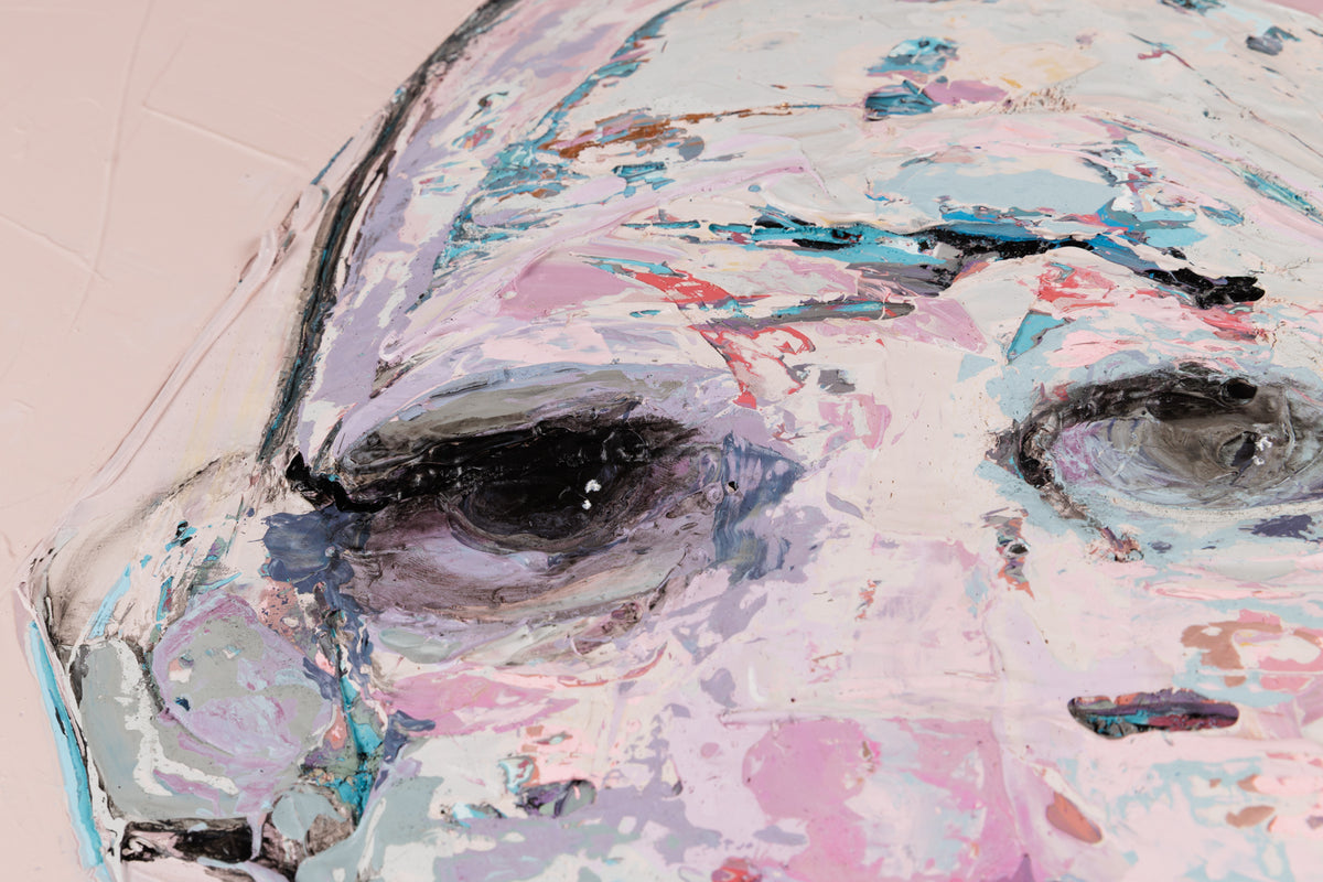 Sylvain Coulombe, "Here are My Colours," detail 2, mixed media on panel