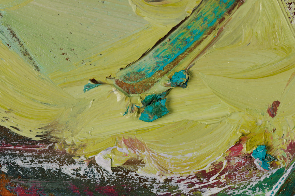 Sheila Davis, "Paint The Town," detail 6, oil on panel