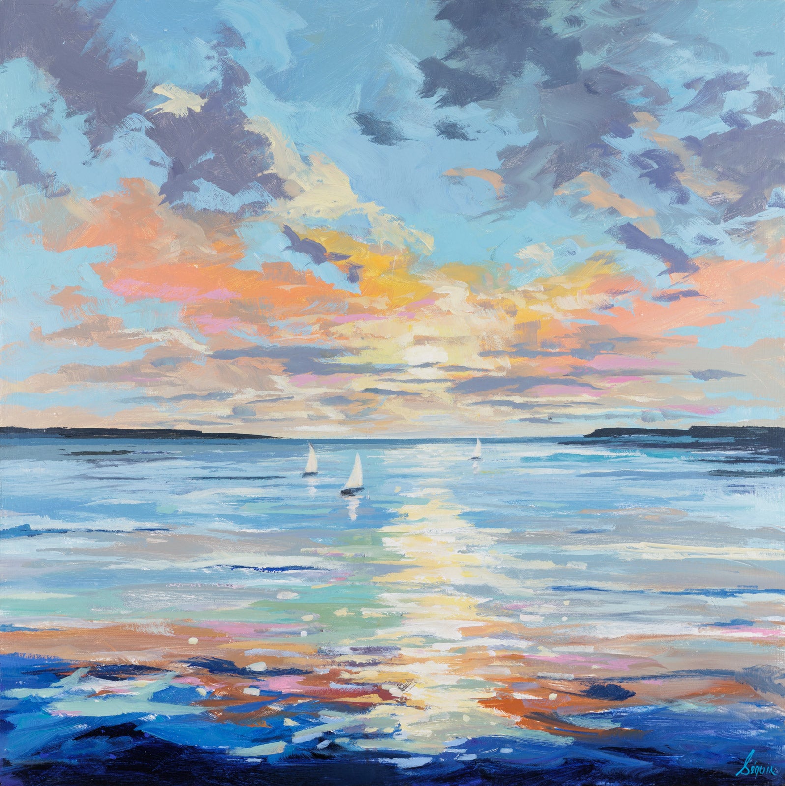Seascape & Water “Sailing Out To Sea” by Robert Seguin – acrylic on canvas.