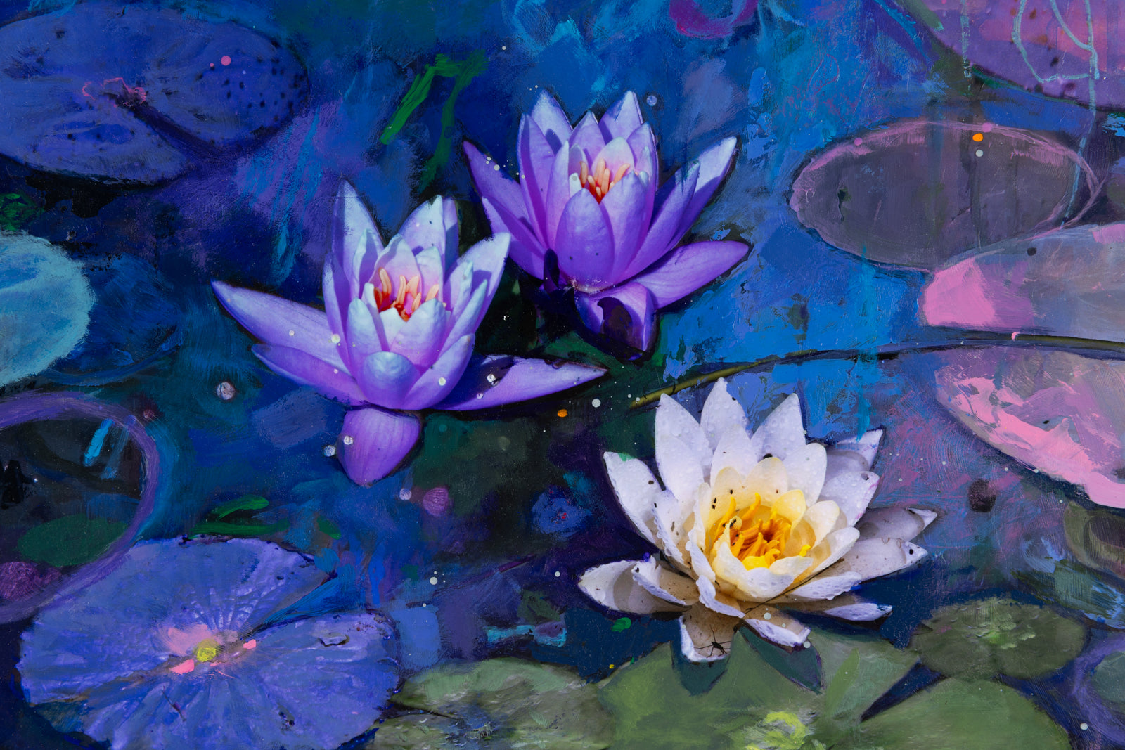 Stev'nn Hall, "Osiris," detail view, mixed media on panel