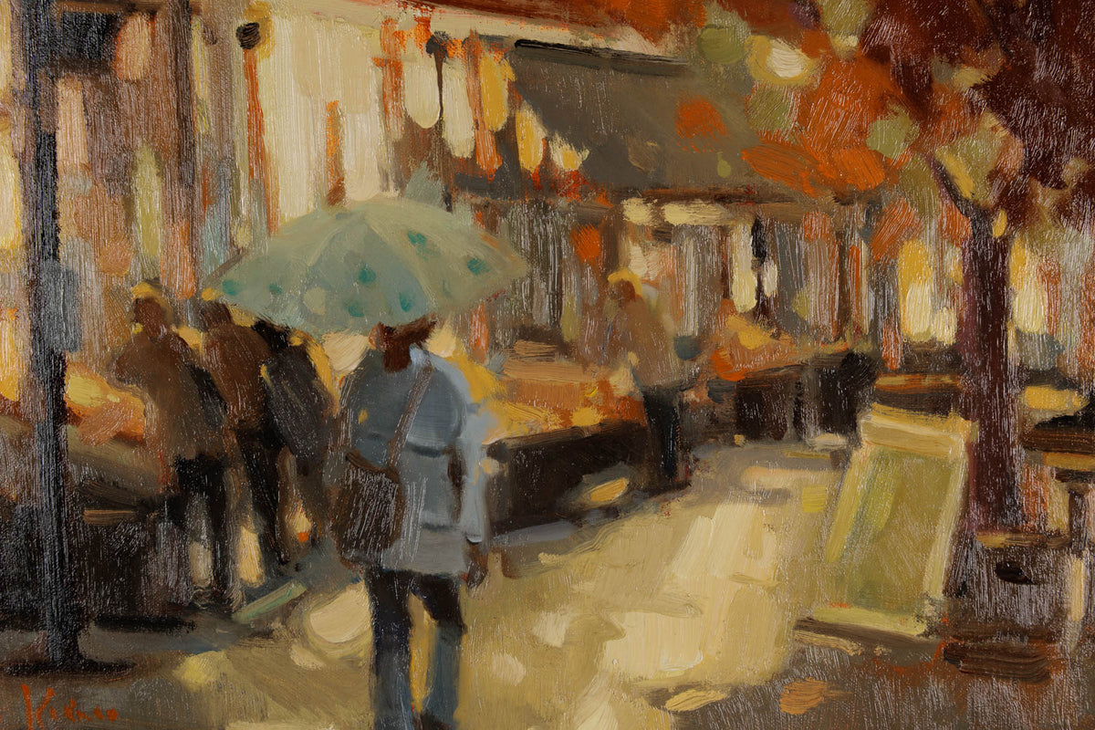 Sarah Kidner, "Night Market," detail 1, oil on panel