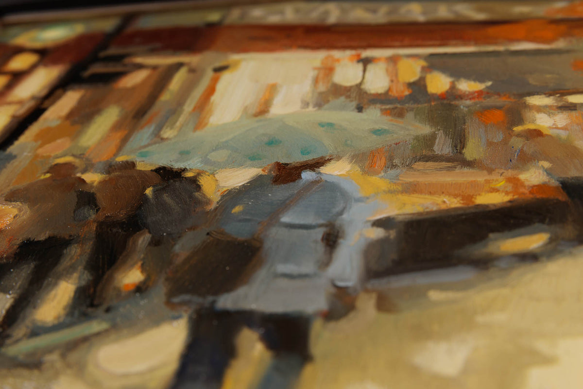 Sarah Kidner, "Night Market," detail 2, oil on panel