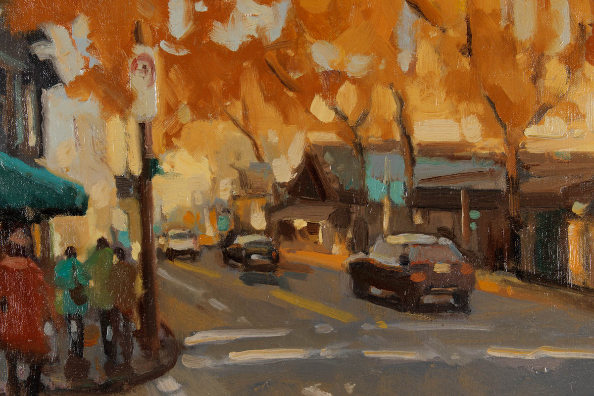 Sarah Kidner, "Autumn Glow Study," detail 1, oil on panel