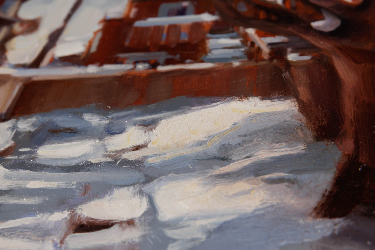 Sarah Kidner, "In The Back Alley," detail 3, oil on panel