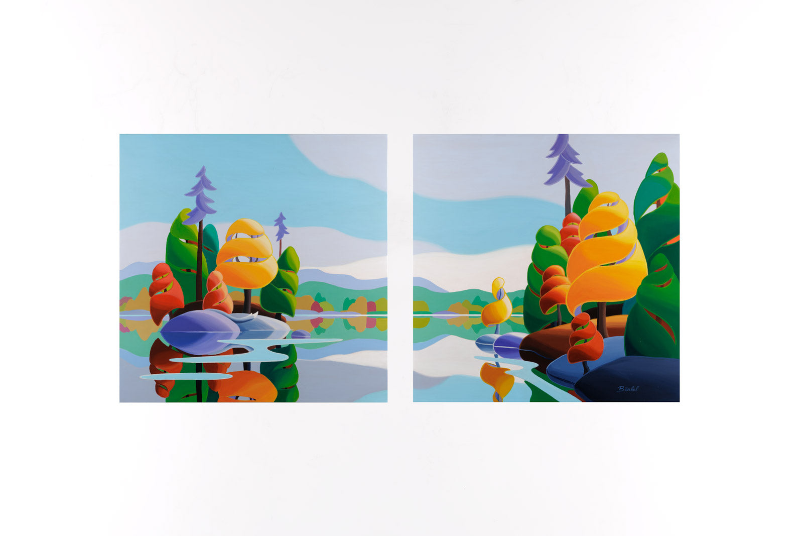 Enchanted Lake Diptych