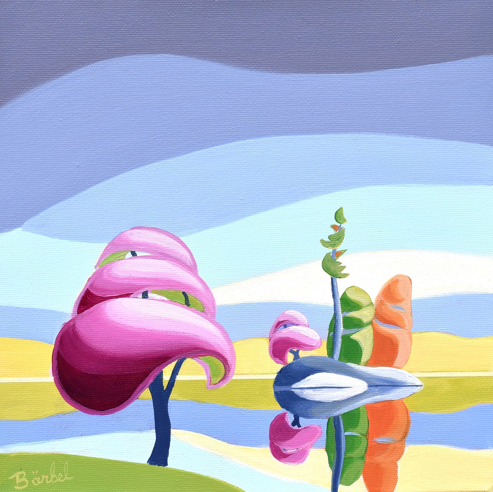 Landscape “Sunny Forecast” by Barbel Smith – acrylic on canvas.