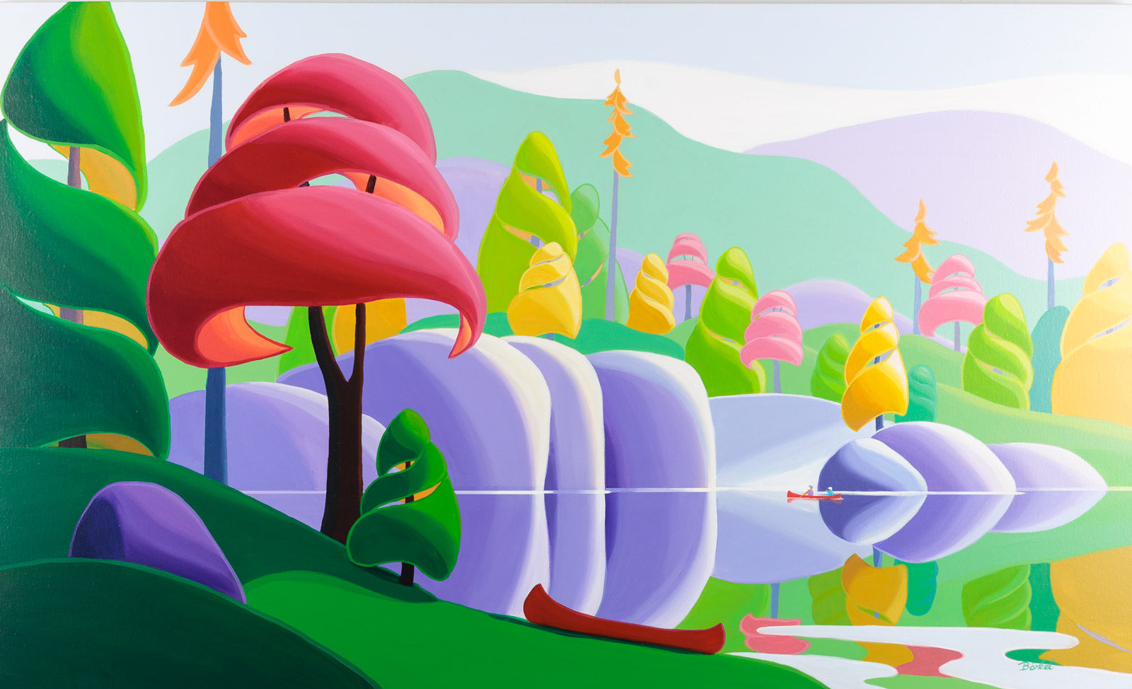Landscape “Where Dreams Meet The Waters Edge” by Barbel Smith – acrylic on canvas.