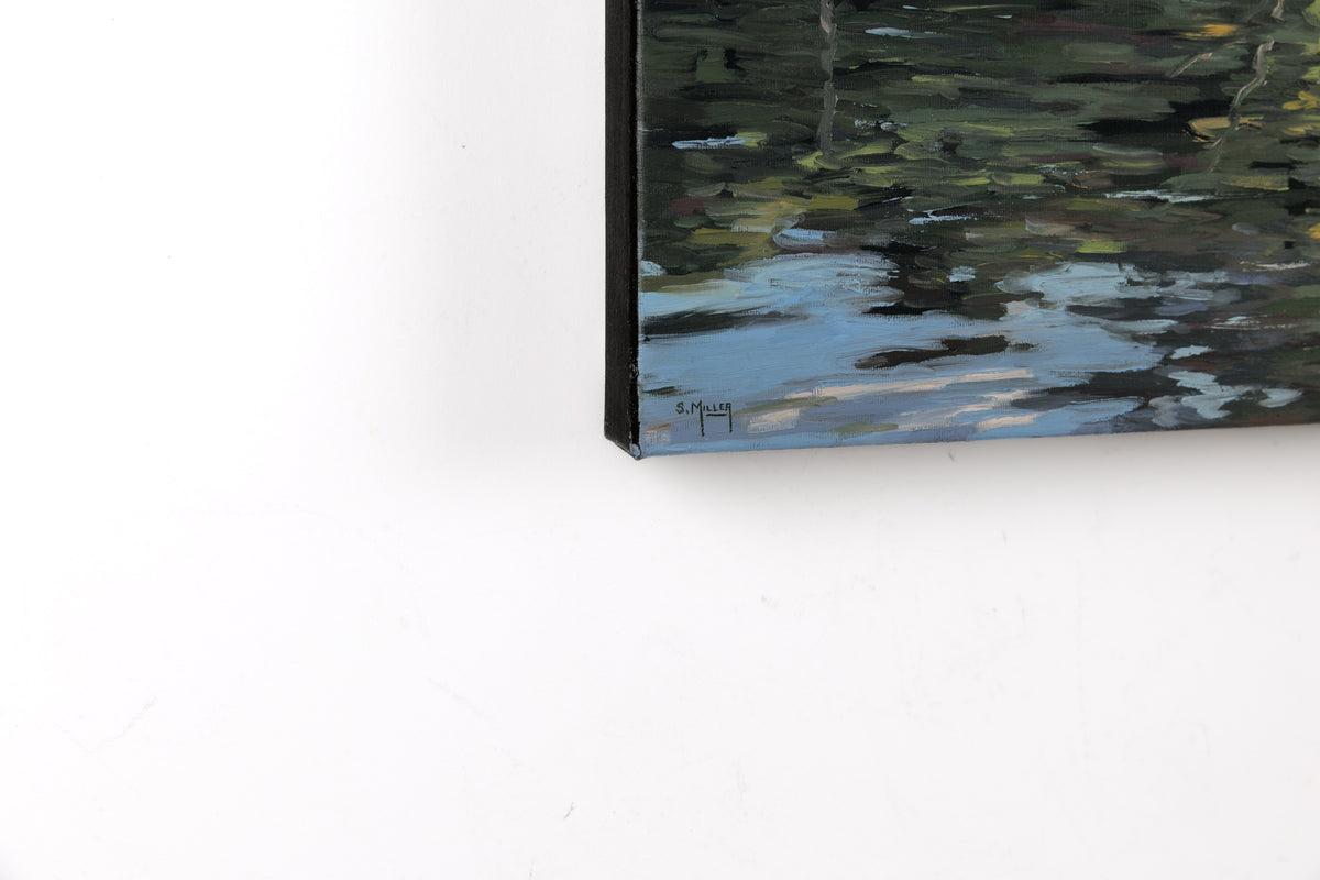 Sue Miller, "Summer Evening," detail view, oil on canvas