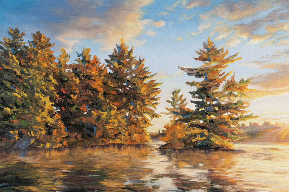 Sue Miller, "Morning Begins," detail view, oil on canvas
