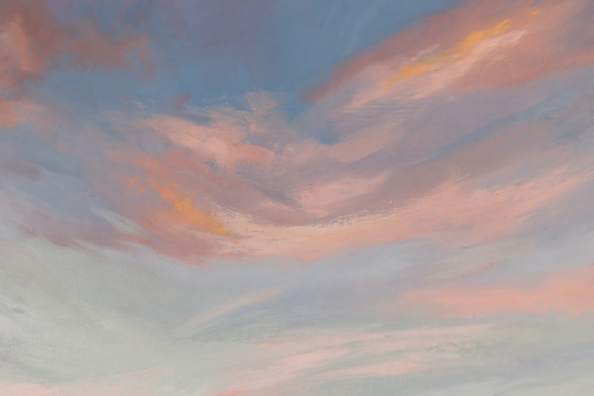 Sue Miller, "Afterglow," detail view, oil on canvas