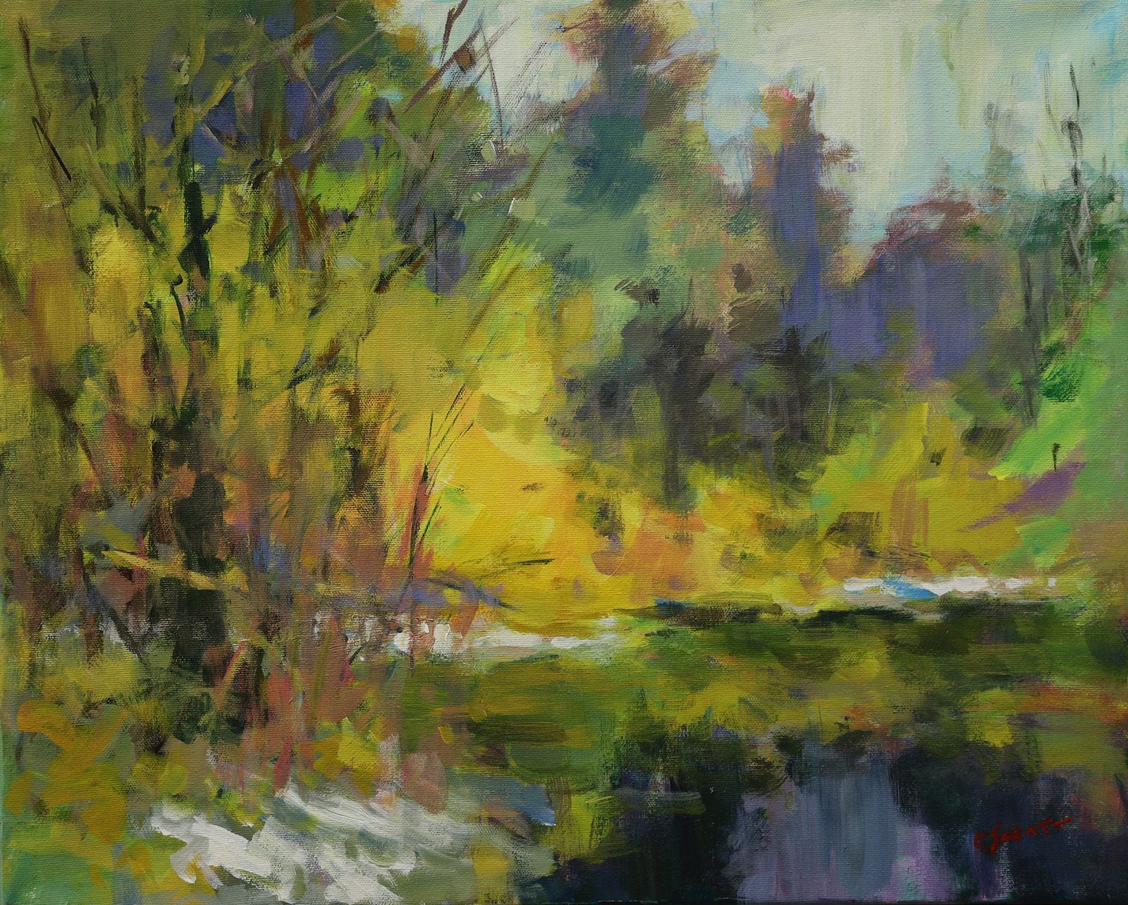 Landscape “Spring Life” by Charles Spratt – acrylic on canvas.