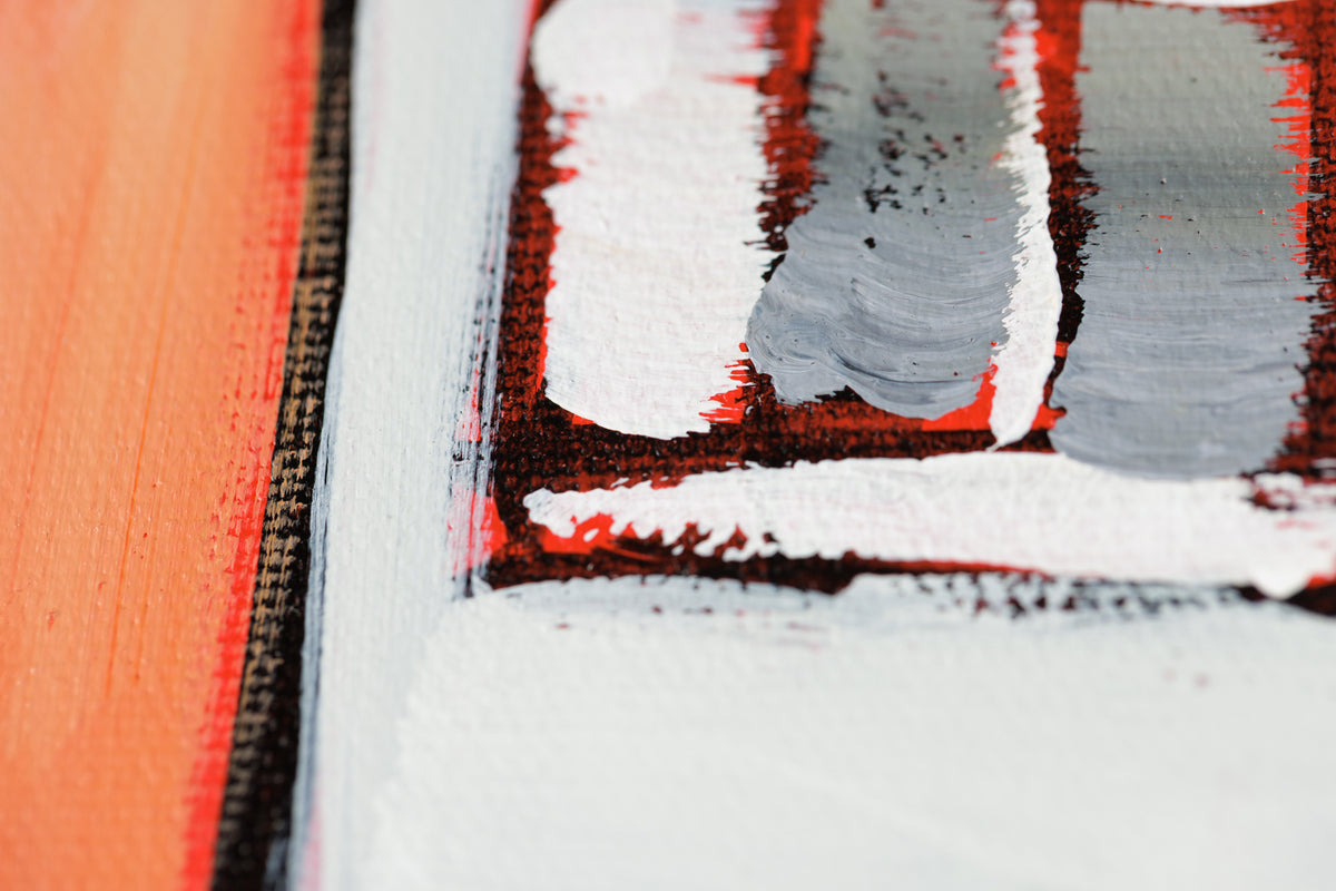 Sacha Barrette, "Ruelle Cloture Noire," detail view, acrylic on canvas
