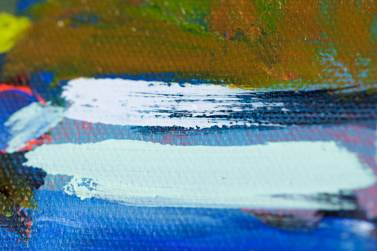 Sacha Barrette, "Alley Day Of Light," detail view, acrylic on canvas