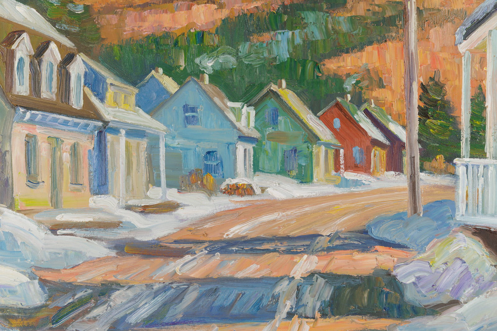 Armand Tatossian, "Lac St. Jean," detail view, oil on canvas