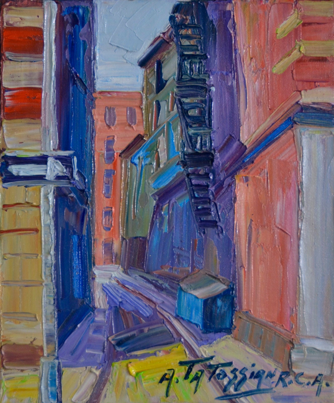 Cityscape “Ruelle Au Centre-Ville” by Armand Tatossian – oil on canvas.