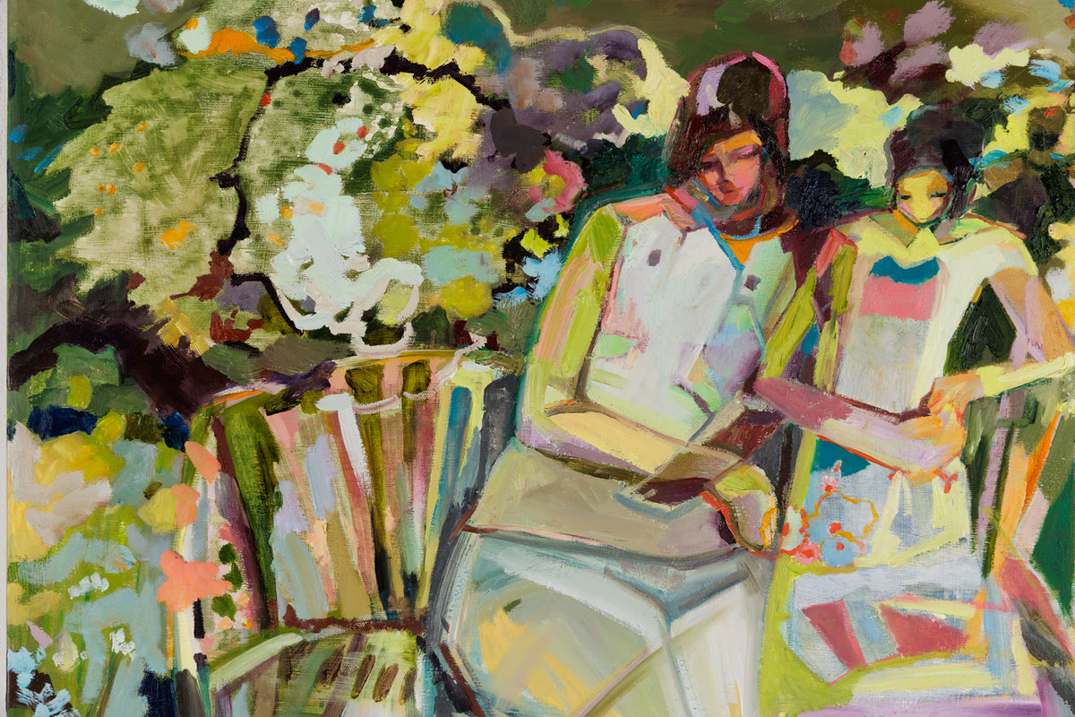 Tina Newlove, "Enjoying The Neighborhood," detail 1, oil on canvas